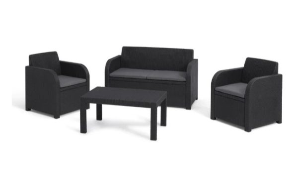 OKLAHOMA OUTDOOR SOFA SET GRAPHITE