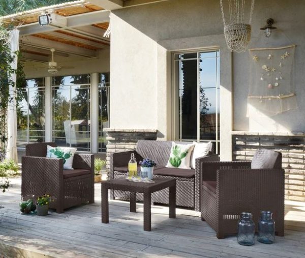 Allibert - Alabama Outdoor Sofa Set Brown