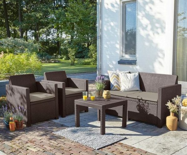 Allibert - Alabama Outdoor Sofa Set Brown