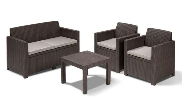 Allibert - Alabama Outdoor Sofa Set Brown