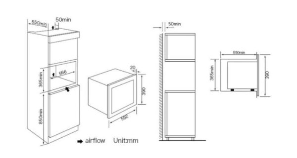 Tecno Built-In Microwave with Grill Black (TMW-58BI)
