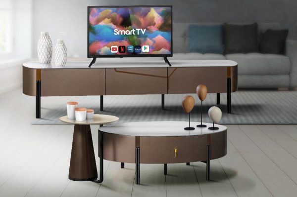 TV Console TVC1634 (Tempered Glass Top)