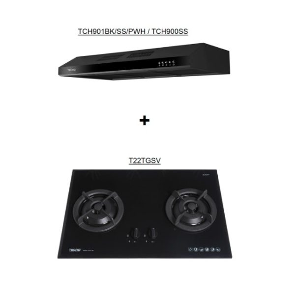 TCH901BK/SS/WH + T22TGSV Hob Hood Package Deal