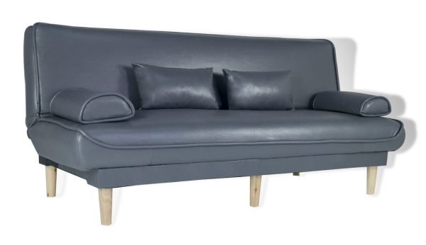 Cecelia Leather Aire 3 seater Sofa Bed (Grey)