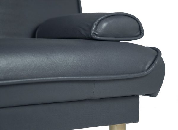 Cecelia Leather Aire 3 seater Sofa Bed (Grey)
