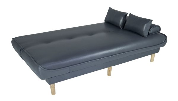 Cecelia Leather Aire 3 seater Sofa Bed (Grey)