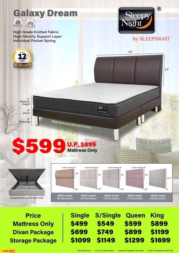 Sleepy Night Galaxy Dream (8") & Bedframe Set