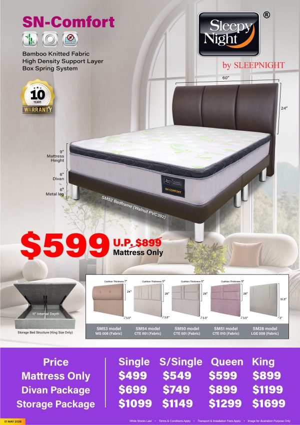 Sleepy night SN-Comfort Mattress & Bed Set