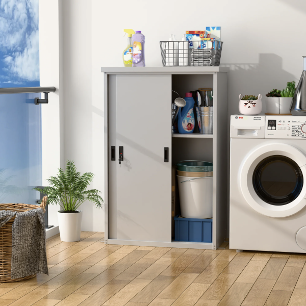 Balcony Steel Storage Cabinet Grey