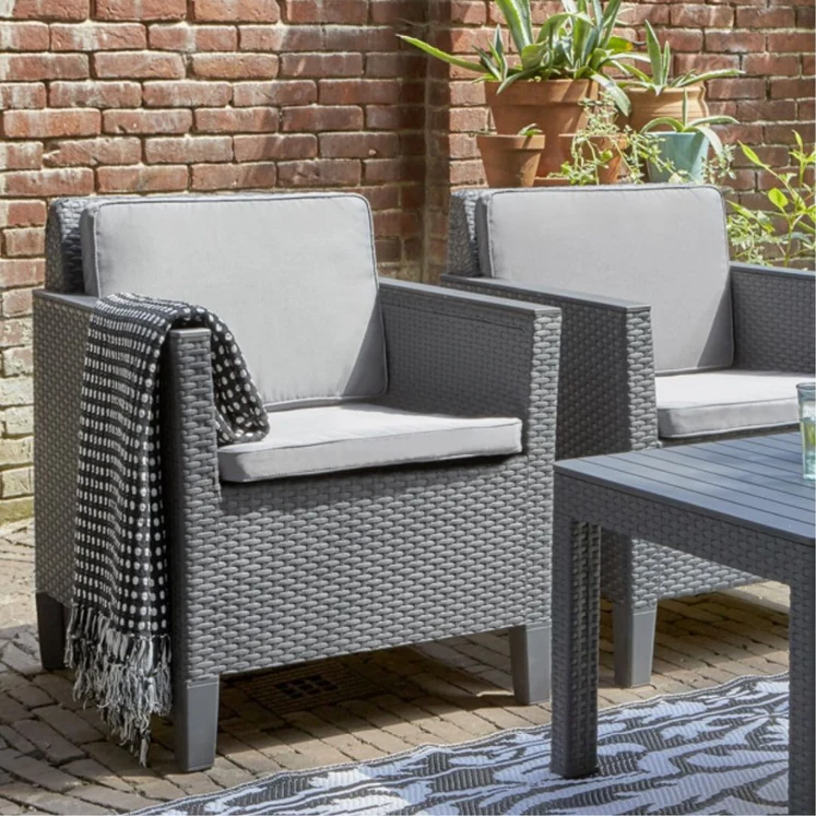 Allibert - Chicago Outdoor Sofa 4 PC set Graphite