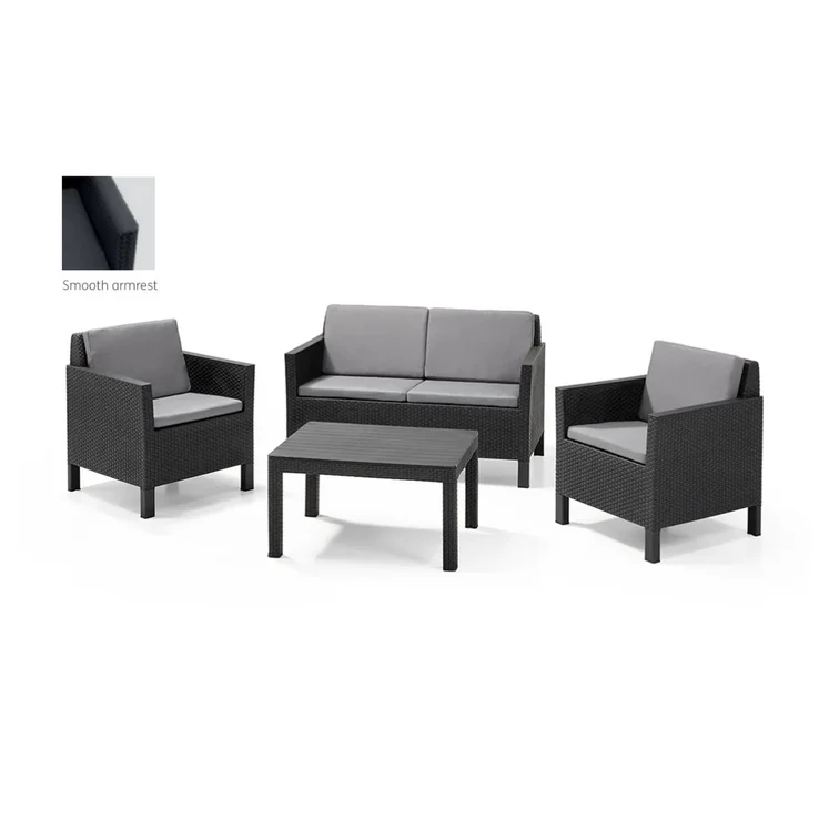 Allibert - Chicago Outdoor Sofa 4 PC set Graphite