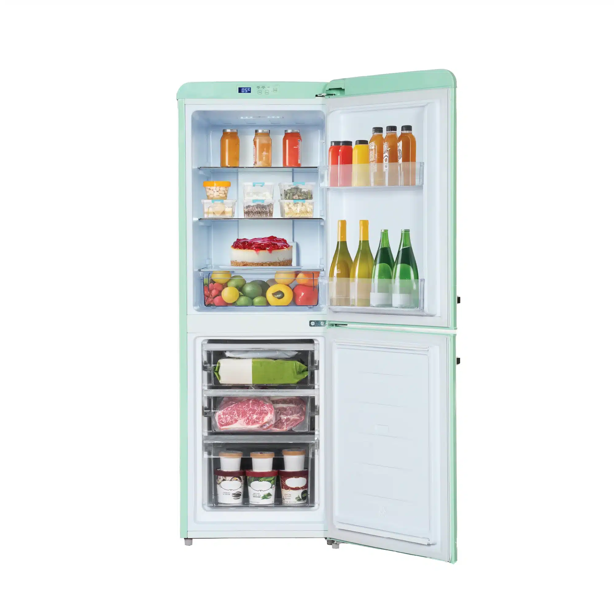 EuropAce 170L Retro 2 Door Bottom Mount Fridge ER7178AGN