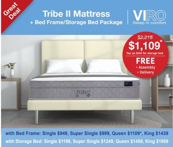 Viro Tribe II Pocketed Spring Mattress +Divan or Storage Bundle Promo (10% OFF - CODE : FSGVIRO10)