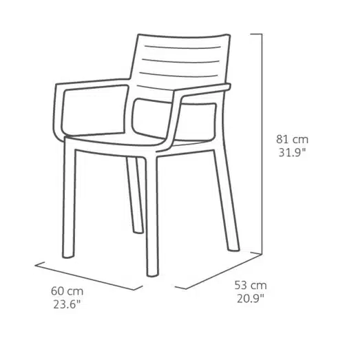 Keter Metaline Chair (White/Terra Orange)