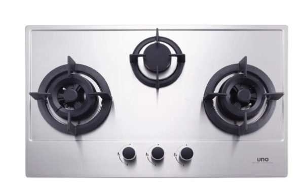 Uno US 7903TRSV - 75cm Stainless Steel Gas Hob 3 Burners