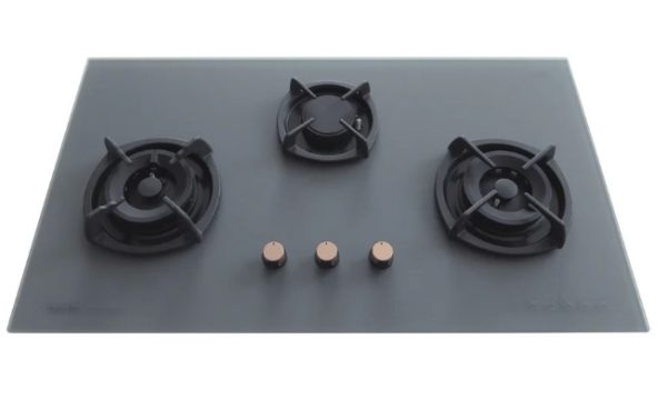 Tecno T3388TGSV Matte Series - 88cm Tempered Glass Gas Hob 3 Burners