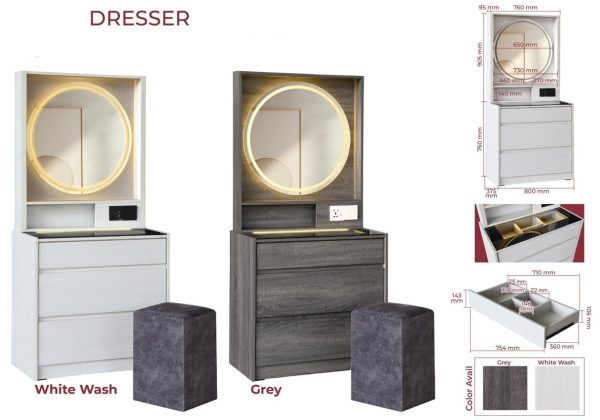 Dressing Table DST1298 *Free Stool*