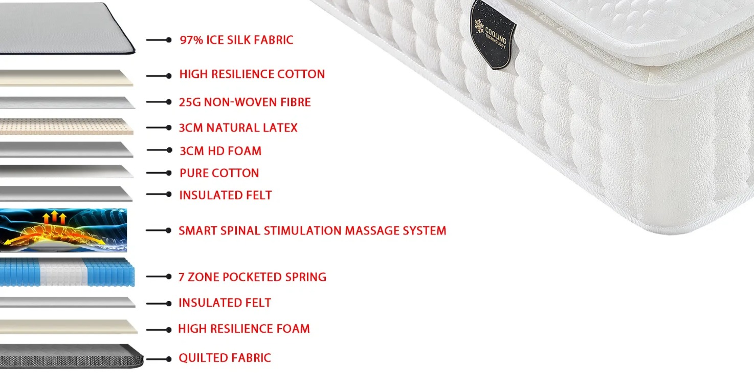 Snoova Neurotech Series Mattress (Electronic Back Massage Technology)