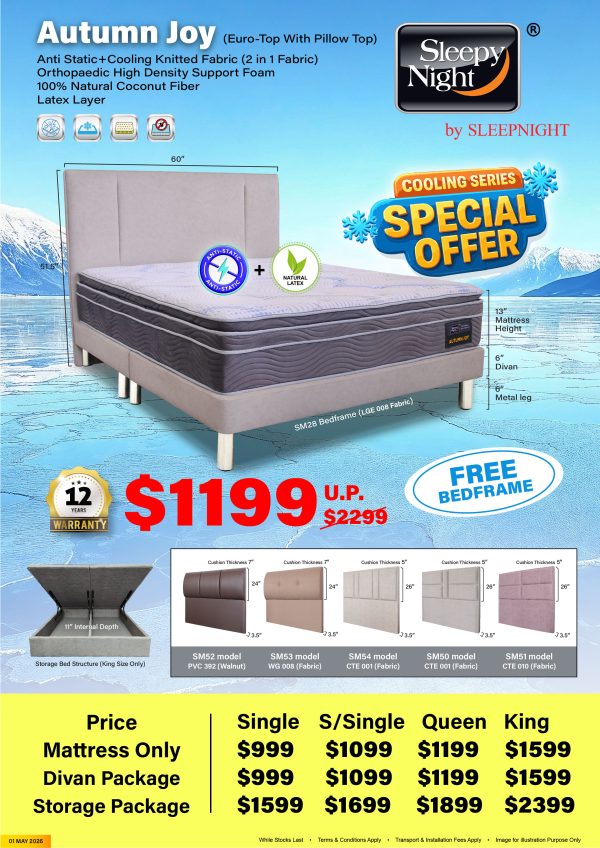 Sleepy Night Autumn Joy Mattress With Bedframe