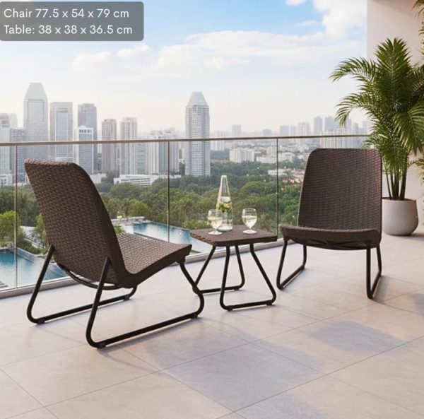 Rio Outdoor Balcony Patio Sofa Set Brown