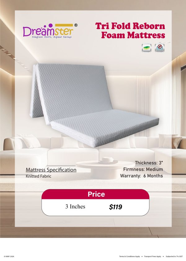 Dreamster Tri Fold reboan Foam mattress
