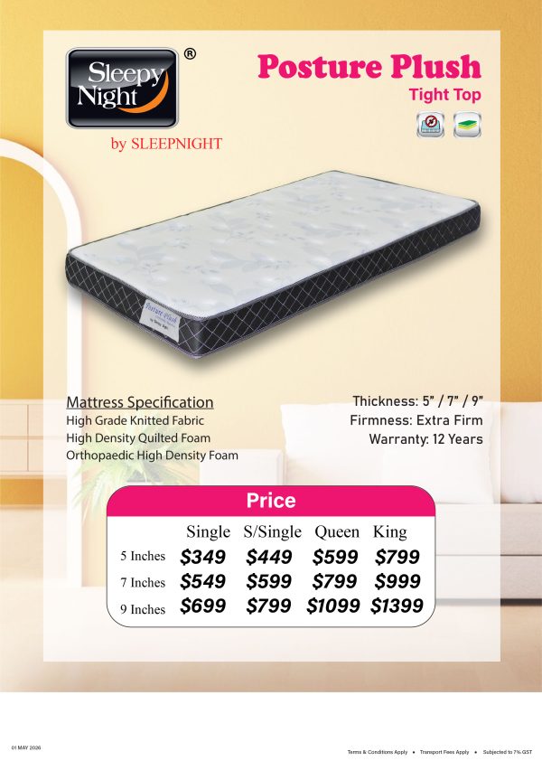 Sleepy Night Posture Plush Tight Top Foam Mattress