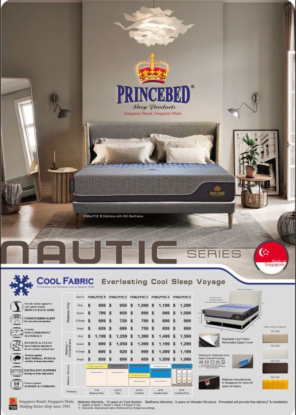 Princebed Nautic 5 Mattress (10”) & Bedframe set