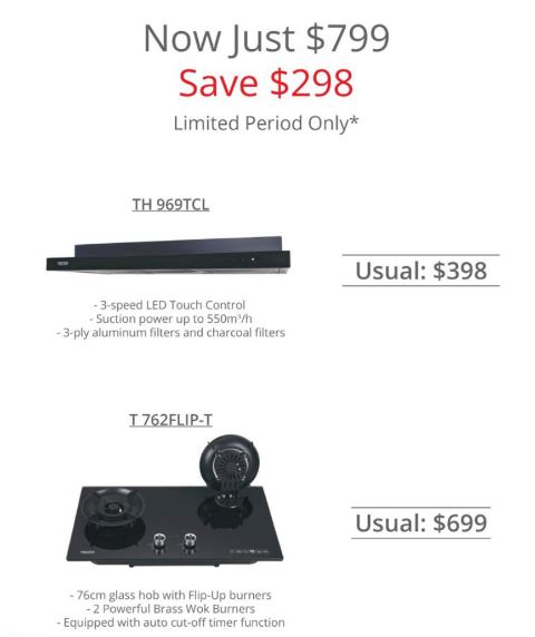 Tecno TH969TCL+ T762FLIP Hob Hood Package Deal