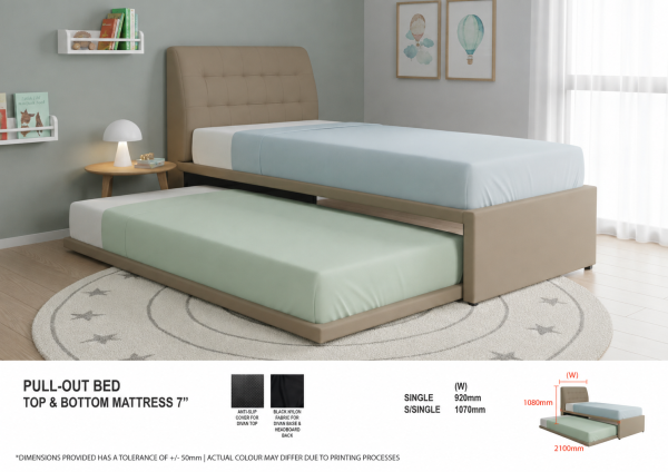 2 in 1 Faux Leather Bed 1096