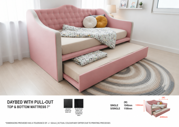 2 in 1 Faux Leather Bed 1097