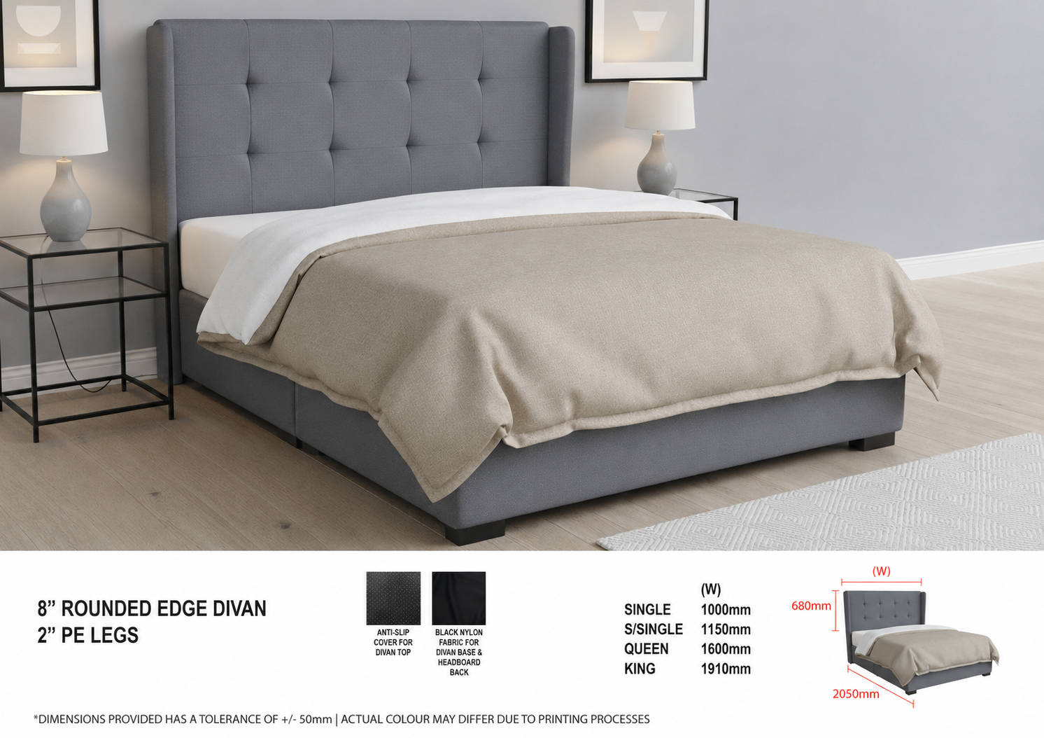 Pet Friendly or Easy Clean Fabric Bed LB1211