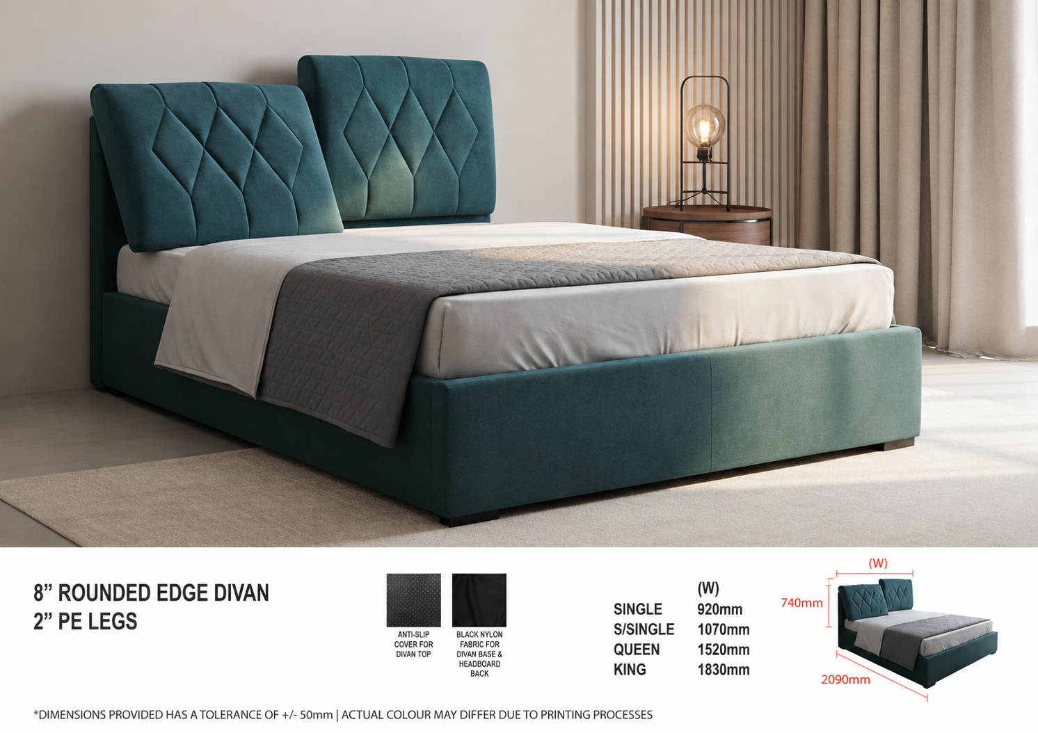 Pet Friendly or Easy Clean Fabric Bed LB1222