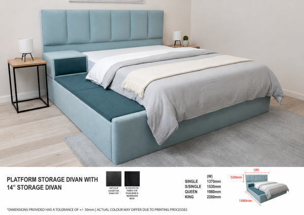 Pet Friendly or Easy Clean Fabric Storage Bed LB1236