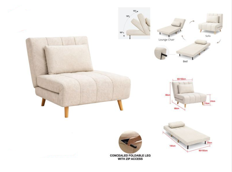 Pet Friendly Fabric Sofa Bed 1145 (2 Colour available)