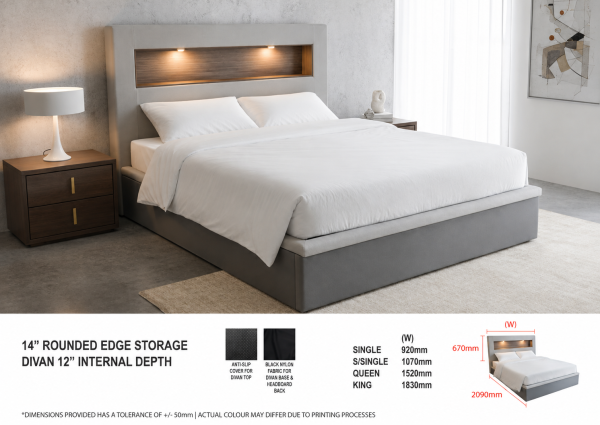 Faux Leather Storage Bed LB1223