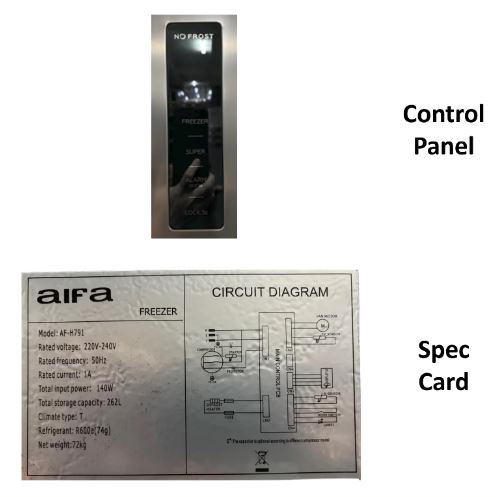 Aifa AF-H791 Upright Freezer, 262L Capacity, Single Door Freezer, No Frost