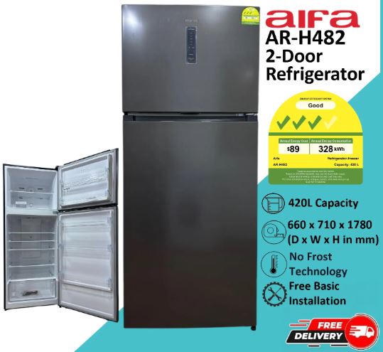 Aifa 2 Door Top Freezer Refrigerator, 420L capacity, No Frost - AR-H482