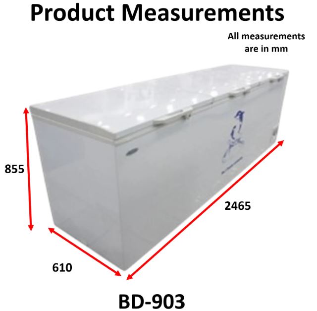 Aucma BD-903 3-Door Chest Freezer, 903L capacity, Ideal for large households or commercial settings