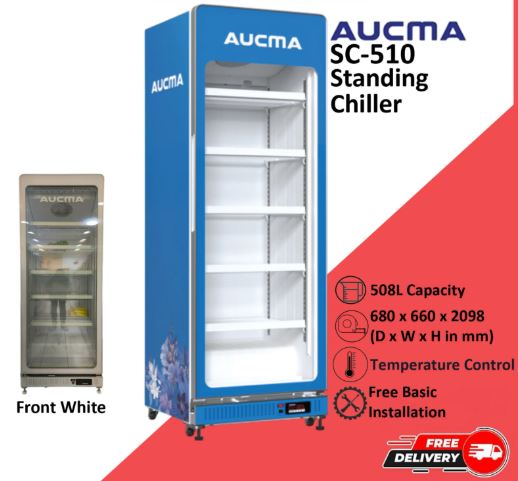 Aucma SC-510 Chiller Showcase, 508L, Step compartment for more display, Air Cooling