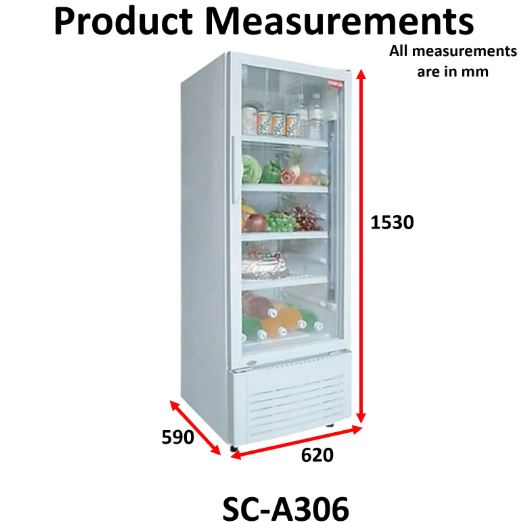 Aifa Standing Chiller, Drinks Display Showcase(4 Trays), 300L Capacity - SC-A306