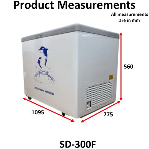Aucma SD-300F Sliding Door Chest Freezer, 300L Capacity, easy access and efficient storage
