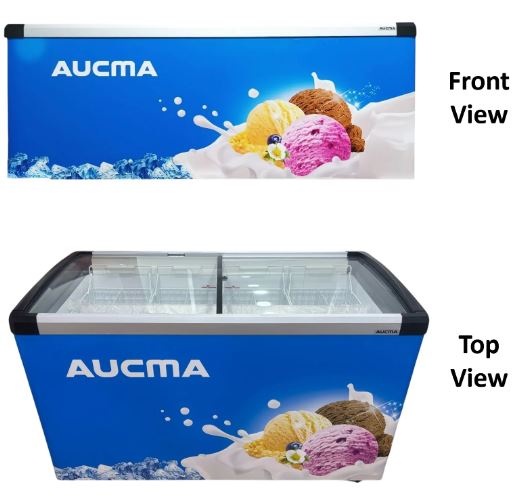 Aucma Sliding Door Chest Freezer, Frameless glass door design, 665L Capacity - SD-665