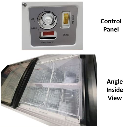 Aucma Sliding Door Chest Freezer, Frameless glass door design, 665L Capacity - SD-665