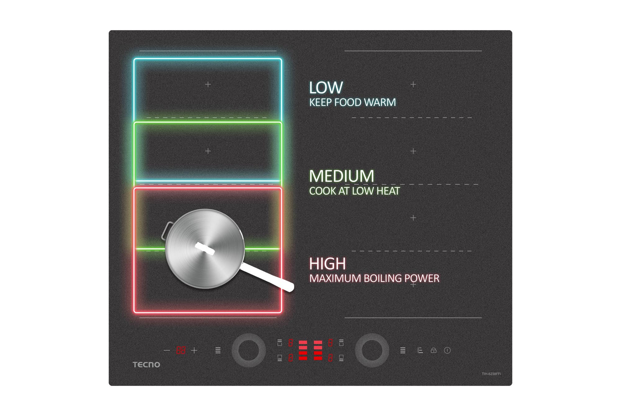 Tecno Flexible Zone 60cm Induction Hob with iMove Function TIH-6238FFi