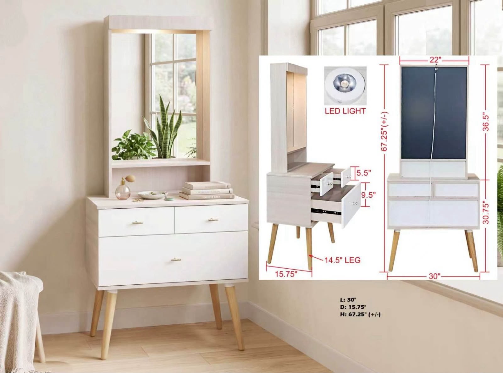 Dressing Table with LED Lights DST1254