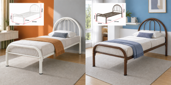 Metal Bed Frame MB1163 (Single Size) - Available 2 colors
